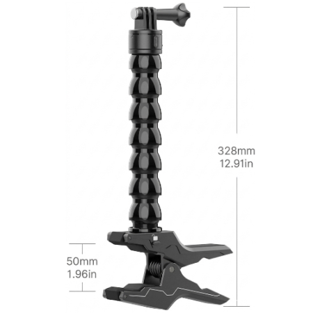 Ulanzi Go-Quick II Gooseneck (3111) - zacisk z elastycznym ramieniem typu gęsia szyjka z magnetyczną szybkozłączką do kamer sportowych (32cm) - wymiary